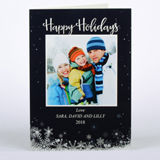 Frozen In Time Personalised Photo Christmas Card, Folded 5X7