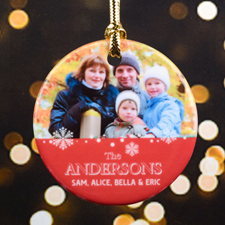 Snowflake Personalised Photo Christmas Ornament