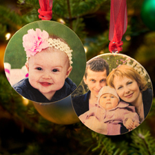 Personalised Wooden Photo Round Ornament