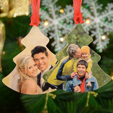 Personalized Wooden Photo Tree Ornament