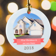 Flurry Snowflake Personalised Photo Porcelain Ornament