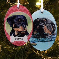 Dog Pet Personalised Photo Acrylic Oval Ornament