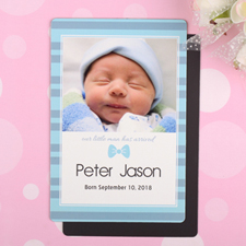 Little Man Personalised Birth Announcement Photo Magnet 4x6 Large