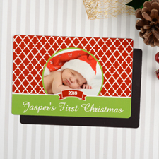 Personalised First Christmas Photo Magnet 4x6 Large