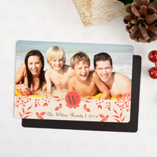 Initial Personalised Christmas Photo Magnet 4x6 Large