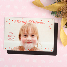 Merry Personalised Christmas Photo Magnet 4x6 Large
