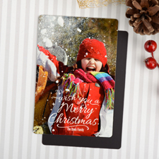Wishes Personalised Photo Christmas Magnet 4x6 Large