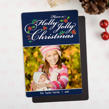Holly Personalised Christmas Photo Magnet 4x6 Large