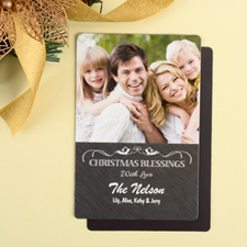 Blessing Personalised Christmas Photo Magnet 4x6 Large