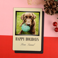 Happy Holidays Personalised Photo Magnet 4x6 Large