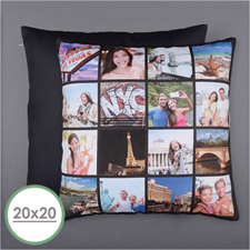 Instagram Black Personalised 16 Collage Photo Pillow 20X20  Cushion (No Insert) 