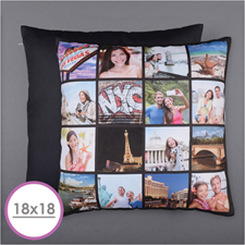 Instagram Black Personalised 16 Collage Photo Pillow 18X18  Cushion (No Insert) 