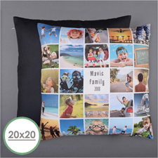 Instagram White Personalised 24 Collage Photo Pillow 20X20  Cushion (No Insert) 