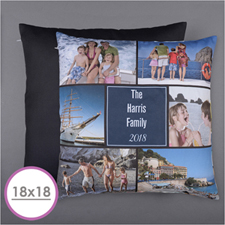 Personalised Six Collage Photo Pillow 18X18  Cushion (No Insert) 