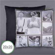 Rustic Instagram Personalised Six Collage Photo Pillow 20X20  Cushion (No Insert) 