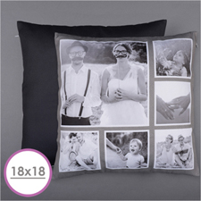 Rustic Instagram Personalised Six Collage Photo Pillow 18X18  Cushion (No Insert) 