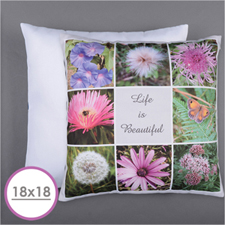 Personalised 8 Collage Photo Pillow 18X18  Cushion (No Insert) 