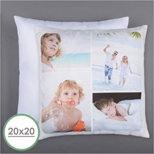 Personalised 4 Collage Photo Pillow 20X20  Cushion (No Insert) 