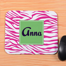 Pink Zebra Personalised Mousepad