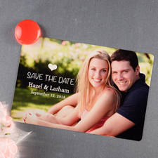 Heart Personalised Save The Date Photo Magnet 4x6 Large