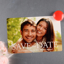 Handwritten Personalised Save The Date Photo Magnet 4x6 Large