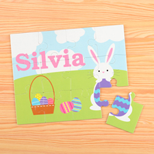 Happy Bunny Personalised Easter Kids Puzzle