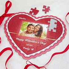 Glowing Love Personalised Heart Shape Photo Puzzle