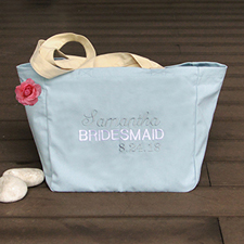 Personalised Embroidered Cotton Tote Bag, Baby Blue