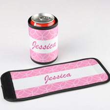 Pink Circle Personalised Can And Bottle Wrap