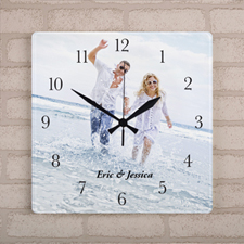 Personalised Large Square Clock Black Number & Hands, 10.75