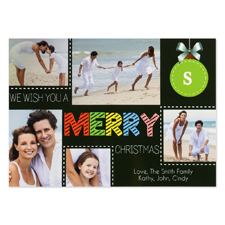 We Wish You A Merry Christmas Personalised Photo Card