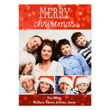 Merry Christmas Five Collage Personalised Photo Card