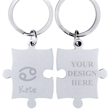 Cancer Symbol Personalized Engraved Puzzle Keychain