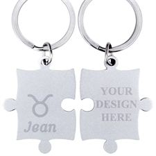 Taurus Symbol Personalized Engraved Puzzle Keychain
