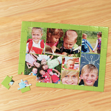 Personalised Apple Green 7 Collage 12X16.5 Photo Puzzle