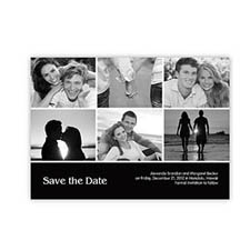 Create Your Own Save The Dates, Black 6 Photo Collage