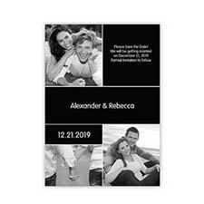 Create Cards For My Save The Date, 3 Pictures Collage Black