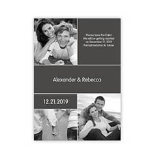 Create Cards For My Save The Date, 3 Pictures Collage Grey