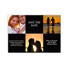 Create Your Own Tie The Knot Cards, 3 Photo Collage Black