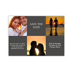 Create Your Own Tie The Knot Cards, 3 Photo Collage Grey