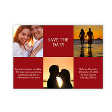 Create Your Own Tie The Knot Cards, 3 Photo Collage Blue