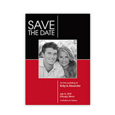 Create Your Own 2 Tones Wedding Announcements, Red & Black Invitations