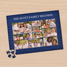 Personalised Facebook Navy 11 Collage 12X16.5 Photo Puzzle