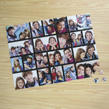 Personalised Facebook Black 20 Collage 12X16.5 Photo Puzzle