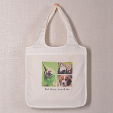 Personalised 3 Collage Folded Shopper Bag, Modern