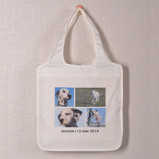 Personalised 4 Collage Folded Shopper Bag, Contemporary