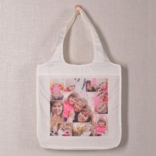 Personalised 9 Collage Folded Shopper Bag, Snapshots