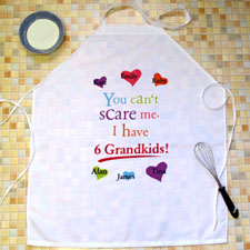 Grandma Colourful Heart Personalised Adult Apron