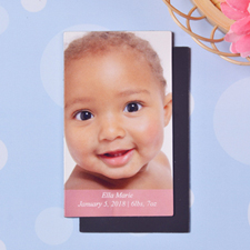 Baby Girl Personalised Photo 2x3.5 Card Size Magnet