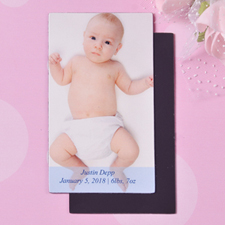 Baby Boy Personalised Photo 2x3.5 Card Size Magnet